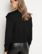 wei wei Cardigan Negru Descheiat din Vâscoză Decorat cu Paiete Evandriae