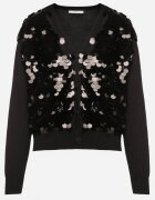wei wei Cardigan Negru Descheiat din Vâscoză Decorat cu Paiete Evandriae