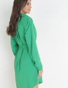wei wei Rochie Cămașă Verde cu curea legată Dekitte