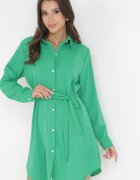 wei wei Rochie Cămașă Verde cu curea legată Dekitte