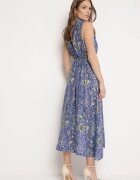 wei wei Rochie Cloș Albastru-Violet Florală fără Mâneci Syloria