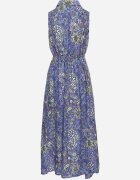 wei wei Rochie Cloș Albastru-Violet Florală fără Mâneci Syloria