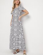 wei wei Rochie Evazată Alb-negru din bumbac și model abstract Ldivoria