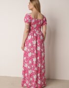 wei wei Rochie Evazată Roz Florală cu Decolteu Încrețit Disteria