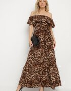 wei wei Rochie Maro Spaniolă cu imprimeu leopard cu croială cloș cu elastic în talie Giterta