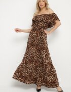 wei wei Rochie Maro Spaniolă cu imprimeu leopard cu croială cloș cu elastic în talie Giterta