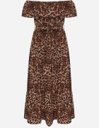 wei wei Rochie Maro Spaniolă cu imprimeu leopard cu croială cloș cu elastic în talie Giterta
