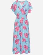 wei wei Rochie Plic Albastră Florală din Bumbac Tdivana