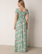 wei wei Rochie Verde Cloș Florală cu Decolteu Încrețit Disteria