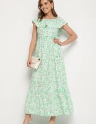 wei wei Rochie Verde Spaniolă din Bumbac cu Imprimeu Floral Mreova