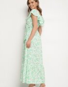 wei wei Rochie Verde Spaniolă din Bumbac cu Imprimeu Floral Mreova