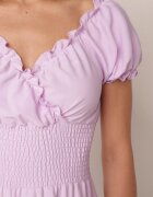 wei wei Rochie violetă de viscoză cu elastic în talie și decolteu triunghiular Quneri