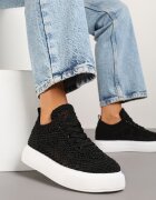 weide Adidași Negri în stil tenis cu parte superioară din plasă Sunelise
