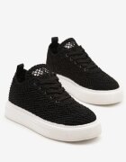 weide Adidași Negri în stil tenis cu parte superioară din plasă Sunelise