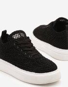 weide Adidași Negri în stil tenis cu parte superioară din plasă Sunelise