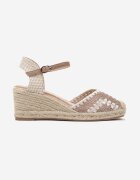 weide Sandale Bej închis cu platformă împletită în stil Boho Vohna