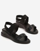 weide Sandale Negre Clasice cu toc pană Nilariane