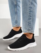 weide Sneakers negri cu carâmb ajurat și elastic Feniosse