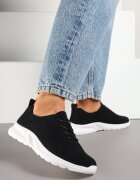 weide Sneakers negri cu carâmb ajurat și elastic Feniosse