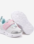 wink Pantofi Sportivi Argintii cu Sclipici și Talpă Luminoasă cu Velcro Abrelia