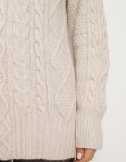 wool fashion Cardigan bej deschis cu nasturi decorat cu relief Melorisse