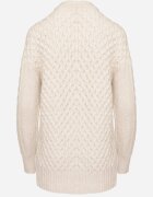 wool fashion Cardigan bej deschis cu nasturi decorat cu relief Melorisse
