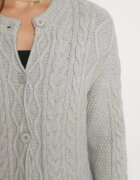 wool fashion Cardigan Gri Deschis Decorat cu Imprimeu în Relief Melorisse