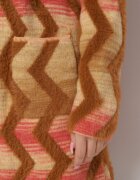 wool fashion Cardigan Lejer Bej închis cu Model Geometric Goitom