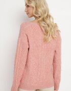 wool fashion Cardigan Roz deschis cu decolteu în V cu torsadă Mallak