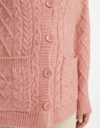 wool fashion Cardigan Roz deschis cu decolteu în V cu torsadă Mallak