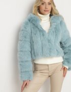 wool fashion Geacă de blană mentă cu un croi scurt matlasat Hemeriana