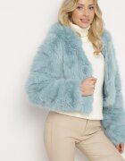 wool fashion Geacă de blană mentă cu un croi scurt matlasat Hemeriana