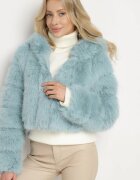 wool fashion Geacă de blană mentă cu un croi scurt matlasat Hemeriana