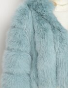 wool fashion Geacă de blană mentă cu un croi scurt matlasat Hemeriana