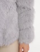 wool fashion Geacă Gri De blană Cu glugă Daviella