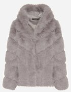 wool fashion Geacă Gri De blană Cu glugă Daviella