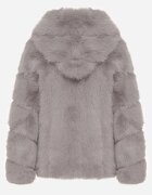 wool fashion Geacă Gri De blană Cu glugă Daviella