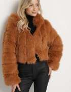 wool fashion Geacă Maro De Blană cu Croială Scurtă Matlasată Hemeriana
