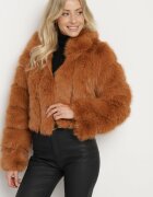 wool fashion Geacă Maro De Blană cu Croială Scurtă Matlasată Hemeriana
