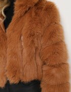wool fashion Geacă Maro De Blană cu Croială Scurtă Matlasată Hemeriana
