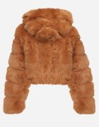 wool fashion Geacă Maro De Blană cu Croială Scurtă Matlasată Hemeriana