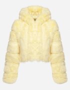 wool fashion Jachetă Galbenă de blană cu croi scurt matlasat Hemeriana