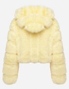 wool fashion Jachetă Galbenă de blană cu croi scurt matlasat Hemeriana