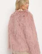 wool fashion Jachetă Roz de blană cu croi drept încheiată cu copci Siarale