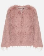 wool fashion Jachetă Roz de blană cu croi drept încheiată cu copci Siarale