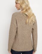 wool fashion Kardigan Bej cu Decolteu în V torsadat Mallak