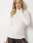 wool fashion Maletă Bej deschis cu Viscoză Ornată cu Model în Relief și Fir Metalic Ilamirael