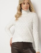 wool fashion Maletă Bej deschis cu Viscoză Ornată cu Model în Relief și Fir Metalic Ilamirael