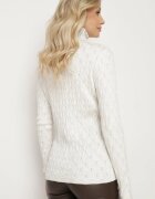 wool fashion Maletă Bej deschis cu Viscoză Ornată cu Model în Relief și Fir Metalic Ilamirael
