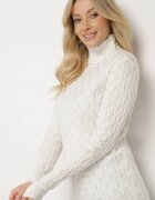 wool fashion Maletă Bej deschis cu Viscoză Ornată cu Model în Relief și Fir Metalic Ilamirael